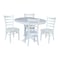 International Concepts 36 in. Solid Wood Round Extension Dining Table with 4 Dining Chairs in White K08-36RXT-23B-C617-4 - alternate 4